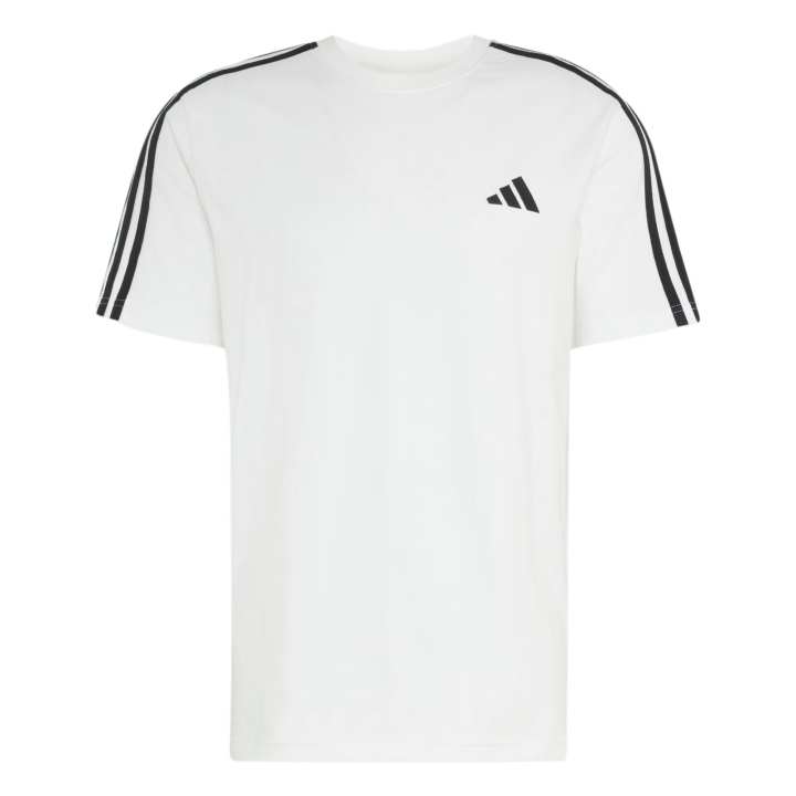 Adidas Adidas ESSENTIALS T Shirts Men's White/Black Crew Neck Moderate