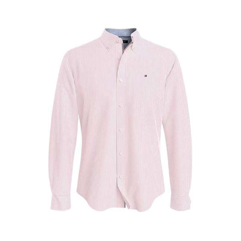 Tommy Hilfiger Shirts Men's Pink White Stripes Lapel Moderate