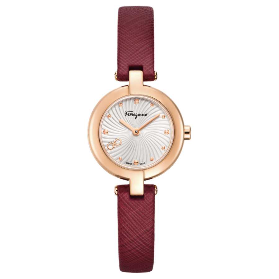 FERRAGAMO The Little Mermaid Sunset Dancer Wrist Watches Quartz Movement Genuine Leather Cow Leather Strap Silver Dial