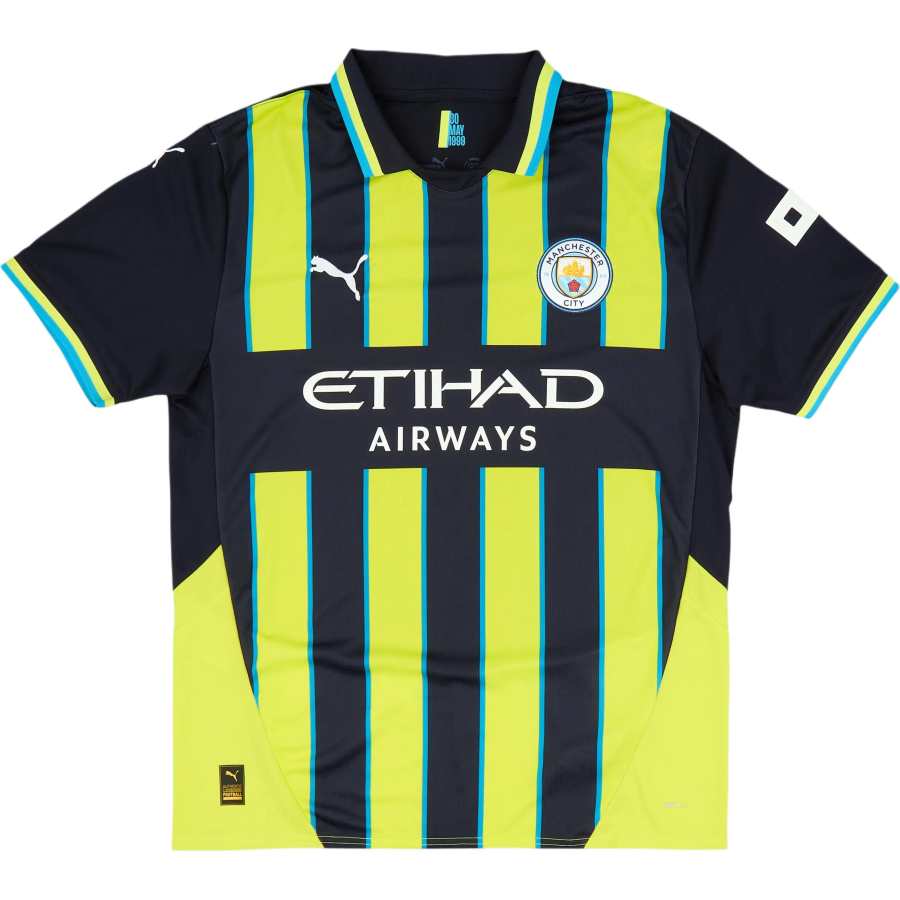 PUMA Manchester City Soccer Jerseys Unisex Fluorescent Yellow / Navy Blue Polo Collar