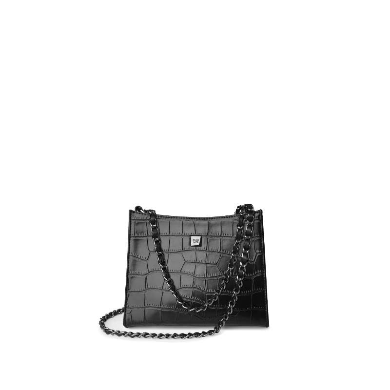 INJOYLIFE Cow Leather Shoulder Bag, Crossbody Bag Small Women's Black