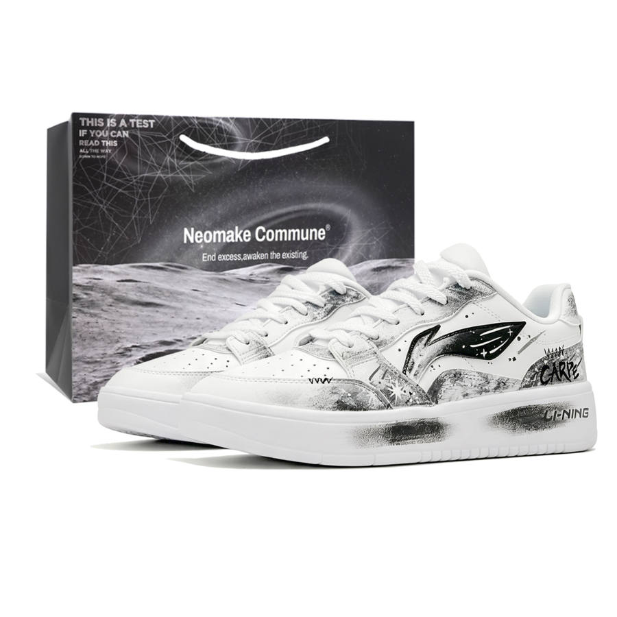 Li-Ning Li Ning Sycee Skateboard Shoes Men's Low Top White Black