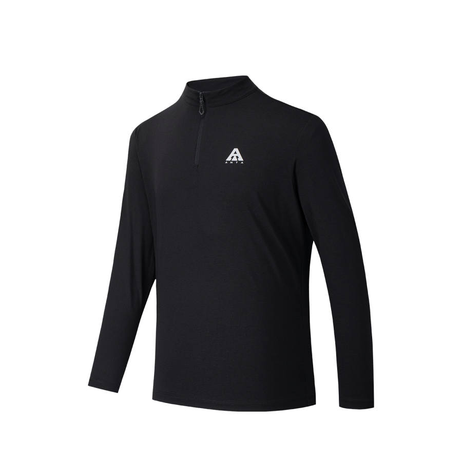 ANTA ANTA T Shirts Men's Basic Black Heather Gray 6 Half Turtleneck