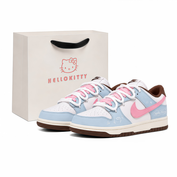 Nike Nike Dunk Skateboard Shoes Women's Low Top White Blue Pink Brown Multicolor