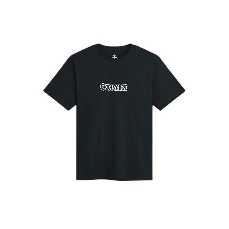 Converse Converse T Shirts Men's Black Crew Neck Moderate