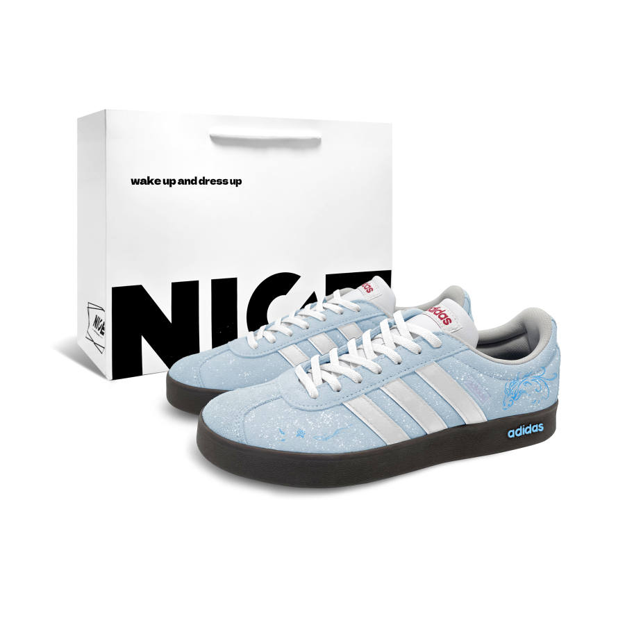 Adidas Adidas VL COURT 2.0 German Army Trainers Unisex Low Top Blue White Colorway