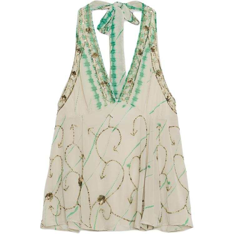 ZARA Tank Tops Women's Lake Green