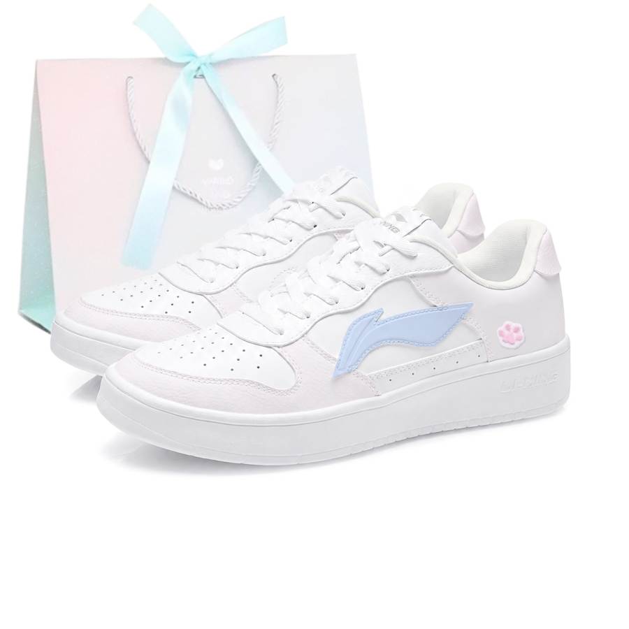 Li-Ning Li Ning Floating Boat Skateboard Shoes Women's Low Top Pink Blue