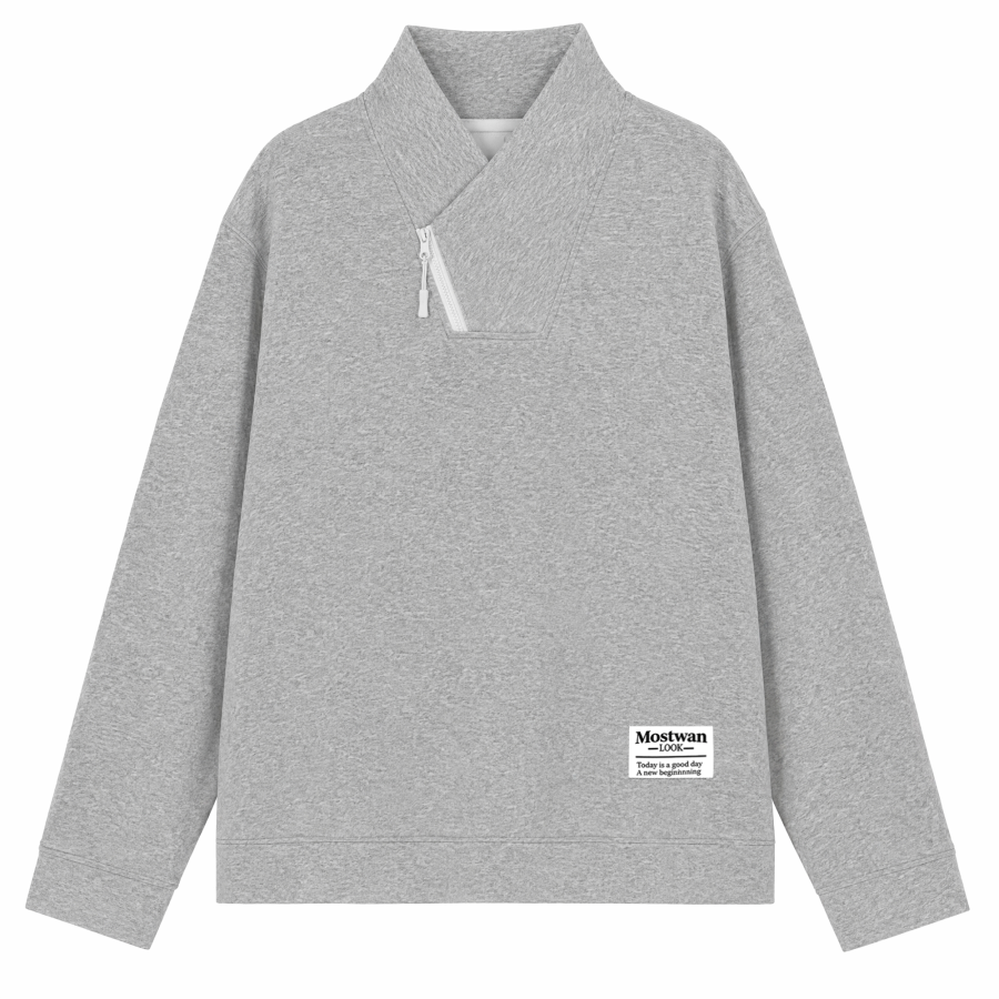 MostwantedLab Sweatshirts Unisex Stand Collar Moderate Straight Fit