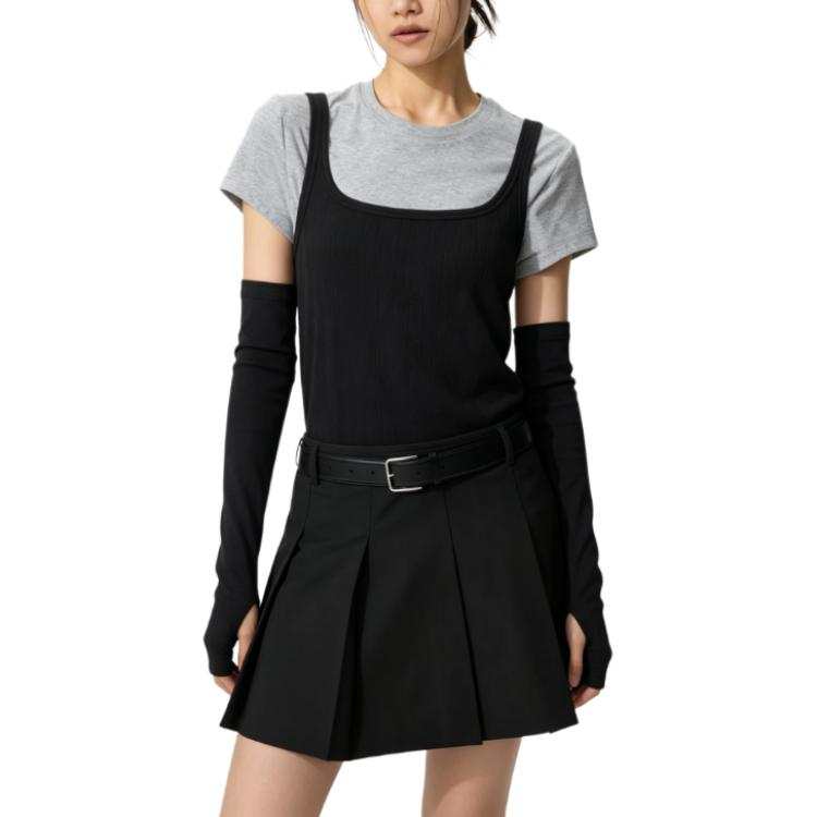 UNIQLO Casual Short Skirts Women's Black Moderate Short Skirt Other