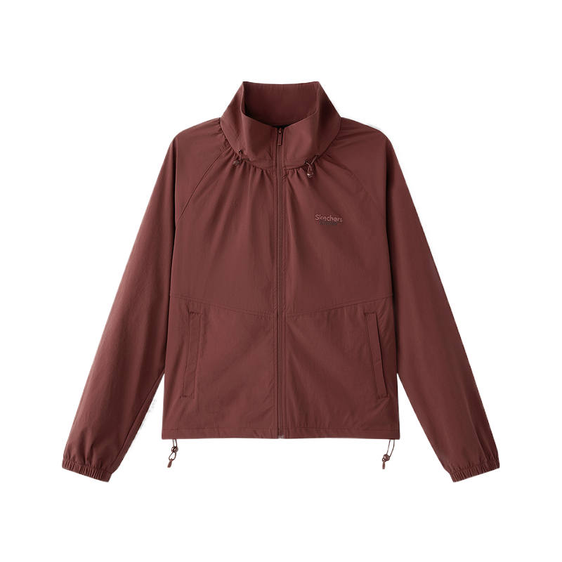 Skechers Jackets Women's Wine Red 05Y9 Stand Collar Moderate