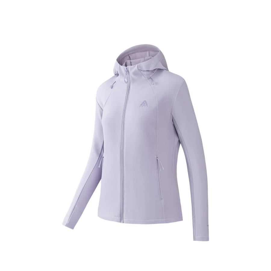 ANTA Jackets Women's Misty Light Purple 3 Hooded Non Detachable Thickened