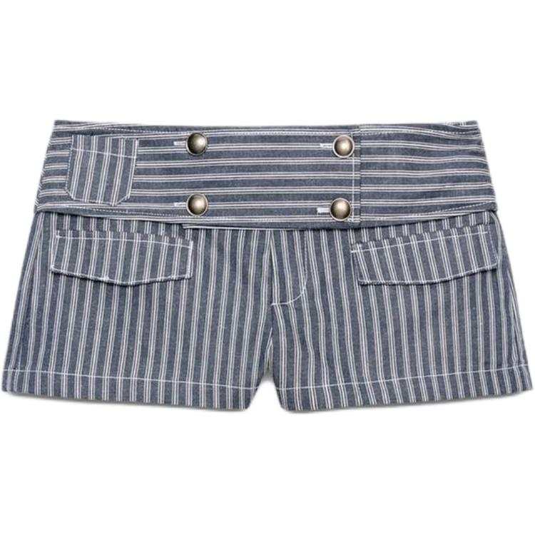 ZARA Casual Shorts Women's Sea Blue/White