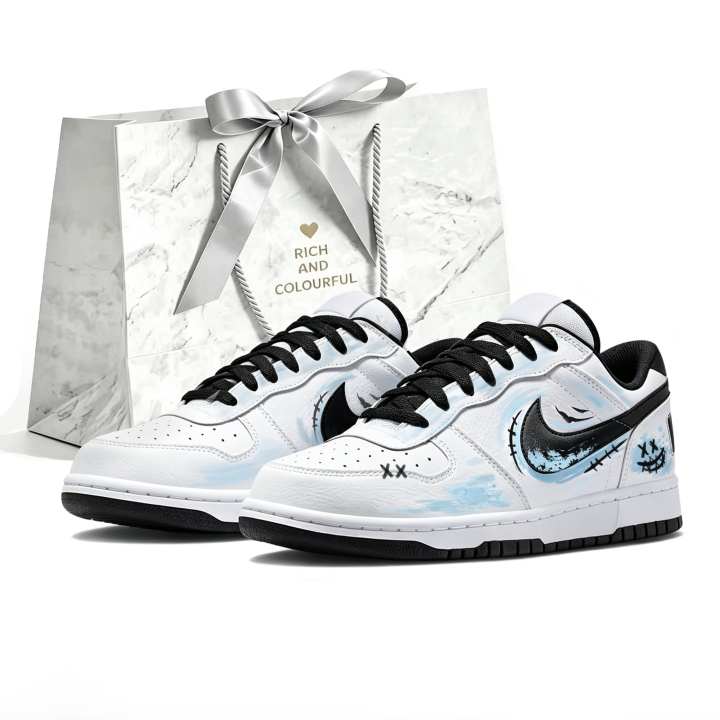 Nike Nike Big Skateboard Shoes Men's Low Top White/Blue