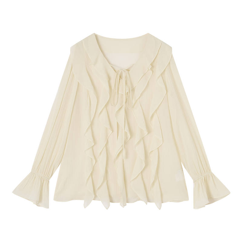 XIANGYING Shirts Women's V Neck Thin
