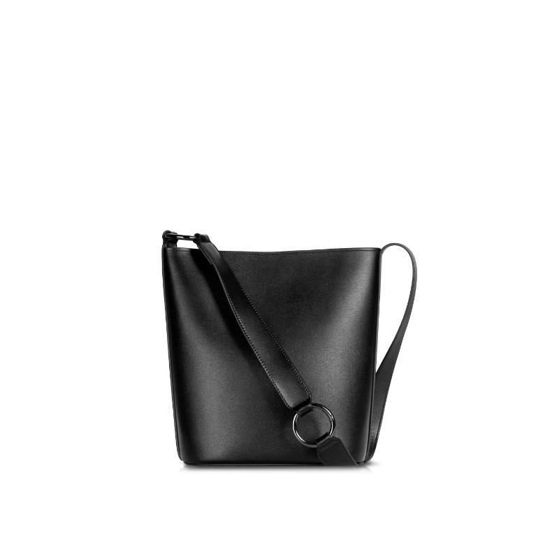INJOYLIFE Cow Leather Shoulder Bag, Crossbody Bag Women's Black