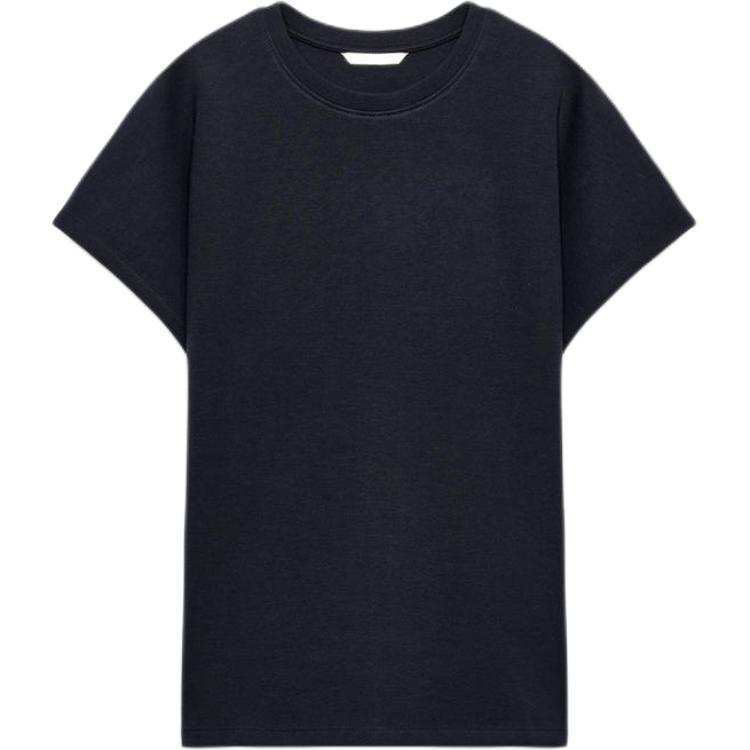 ZARA T Shirts Women's Sea Blue Crew Neck
