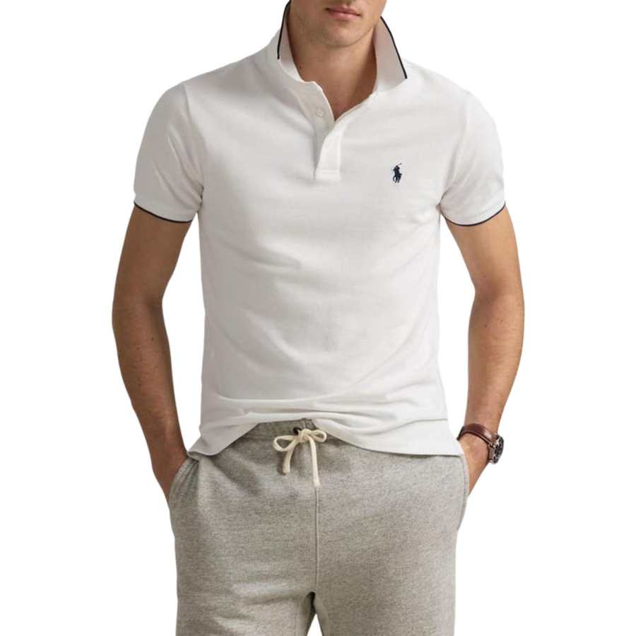 Polo Ralph Lauren Polo Shirts Men's White Polo Collar Moderate Straight Fit