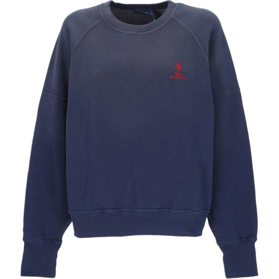 Polo Ralph Lauren Polo Pony Sweatshirts Women's Marine Blue Crew Neck Moderate Straight Fit