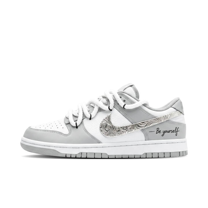 Nike Nike Dunk Skateboard Shoes Unisex Low Top White/Gray/Silver