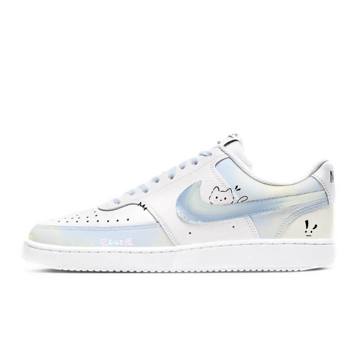 Nike Nike Court Vision 1 Skateboard Shoes Unisex Low Top Blue White