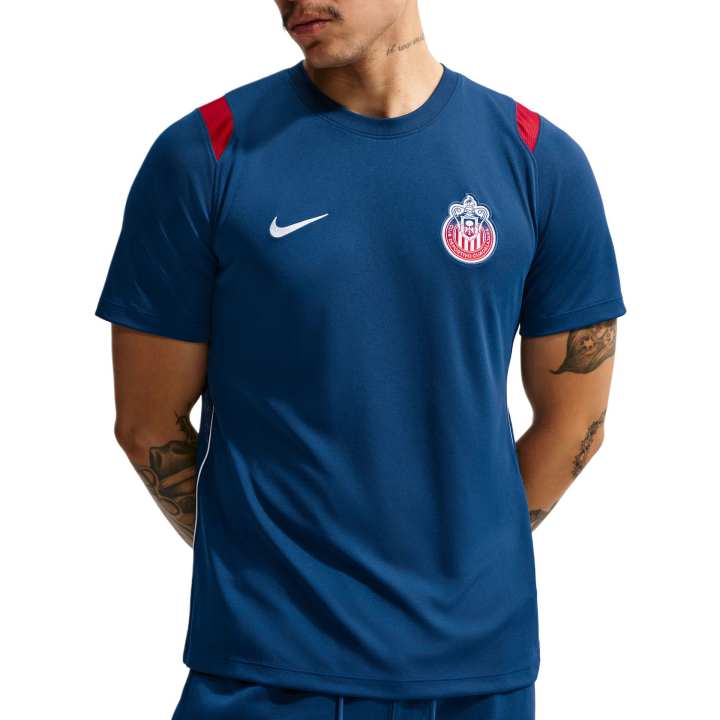 Nike Nike Academy Soccer Jerseys Men's Brave Blue/Gym Red/White Crew Neck