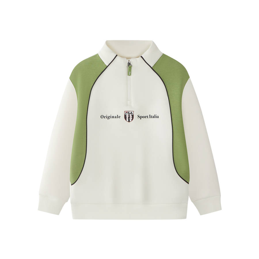 FILA KIDS Sweatshirts Half Open Collar Moderate Stretch