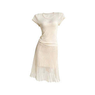 TUSHIFEI Two Piece Skirt Sets Women's Crew Neck Moderate Short Skirt
