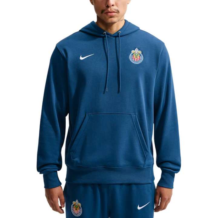 Nike Nike Club Sweatshirts Men's Brave Blue/White Hooded Detachable Moderate Straight Fit