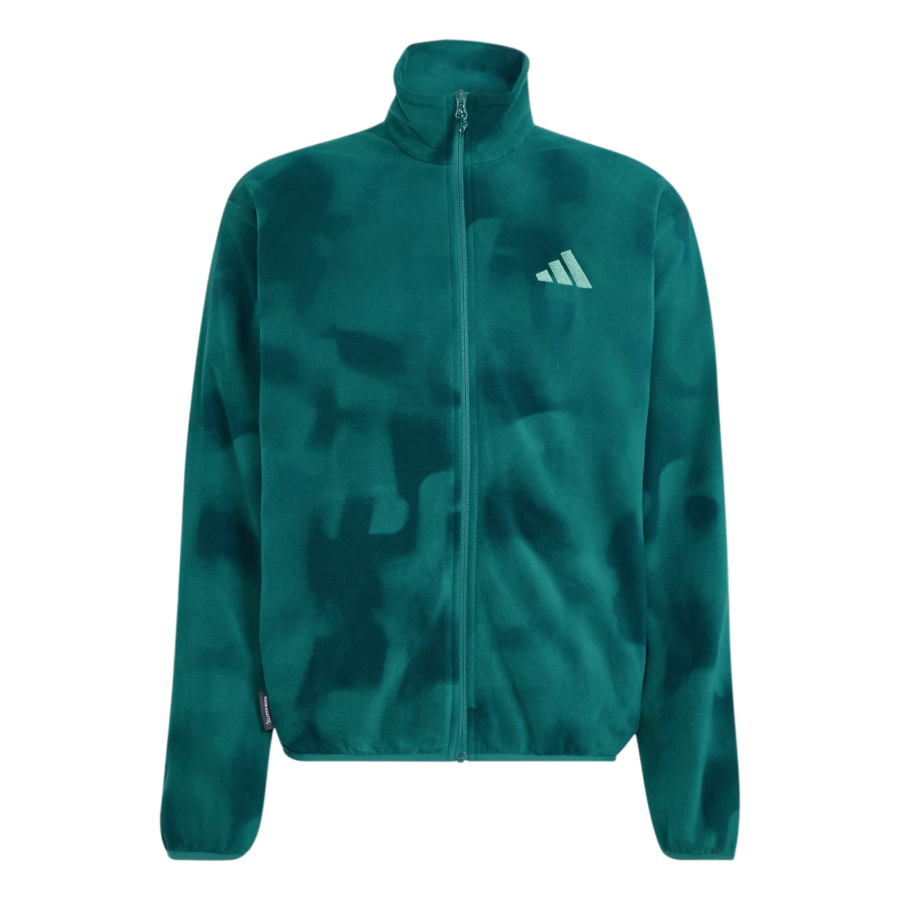 Adidas Adidas Terrex Fleece Tops Men's Green Stand Collar Moderate Straight Fit