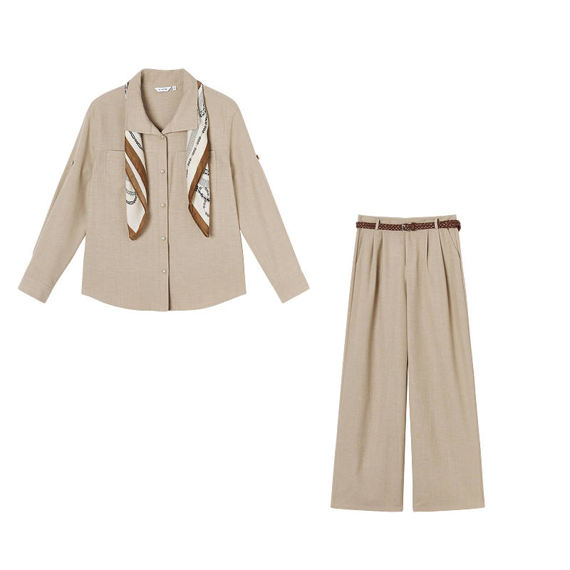 XIANGYING Casual Suits Women's Khaki Lapel Thin
