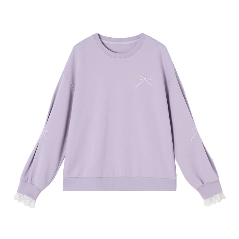 XIANGYING Sweatshirts Women's Purple Crew Neck Moderate