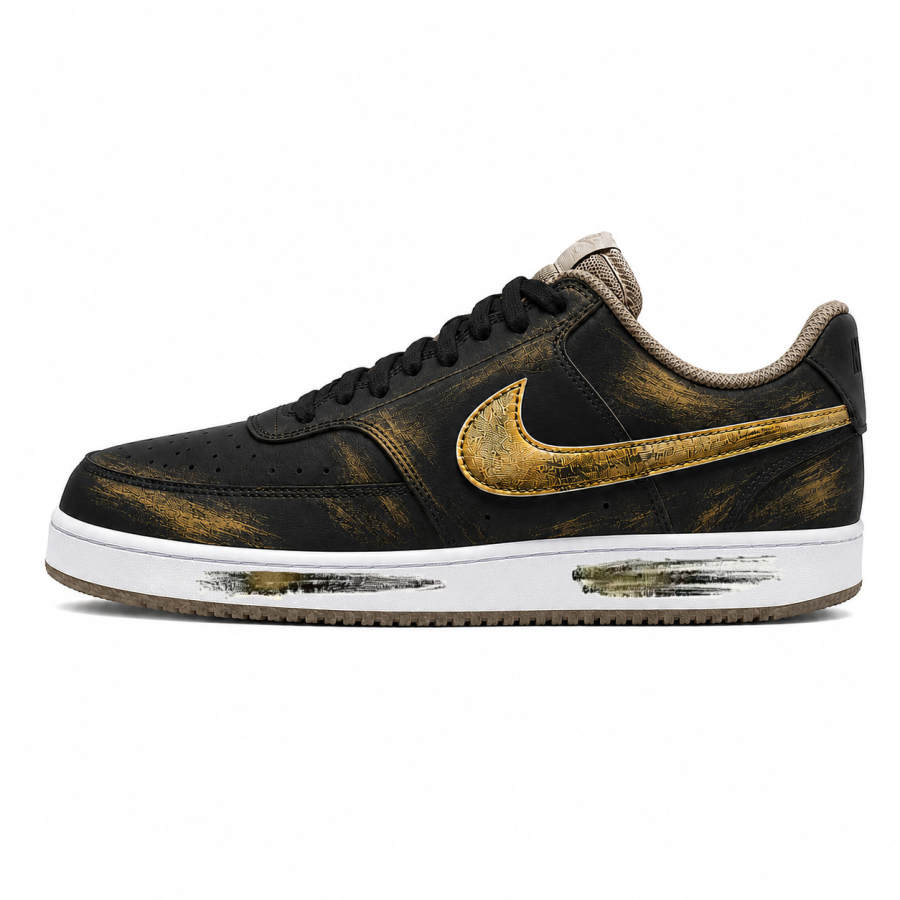 Nike Nike Court Vision Skateboard Shoes Men's Low Top Black/Gold