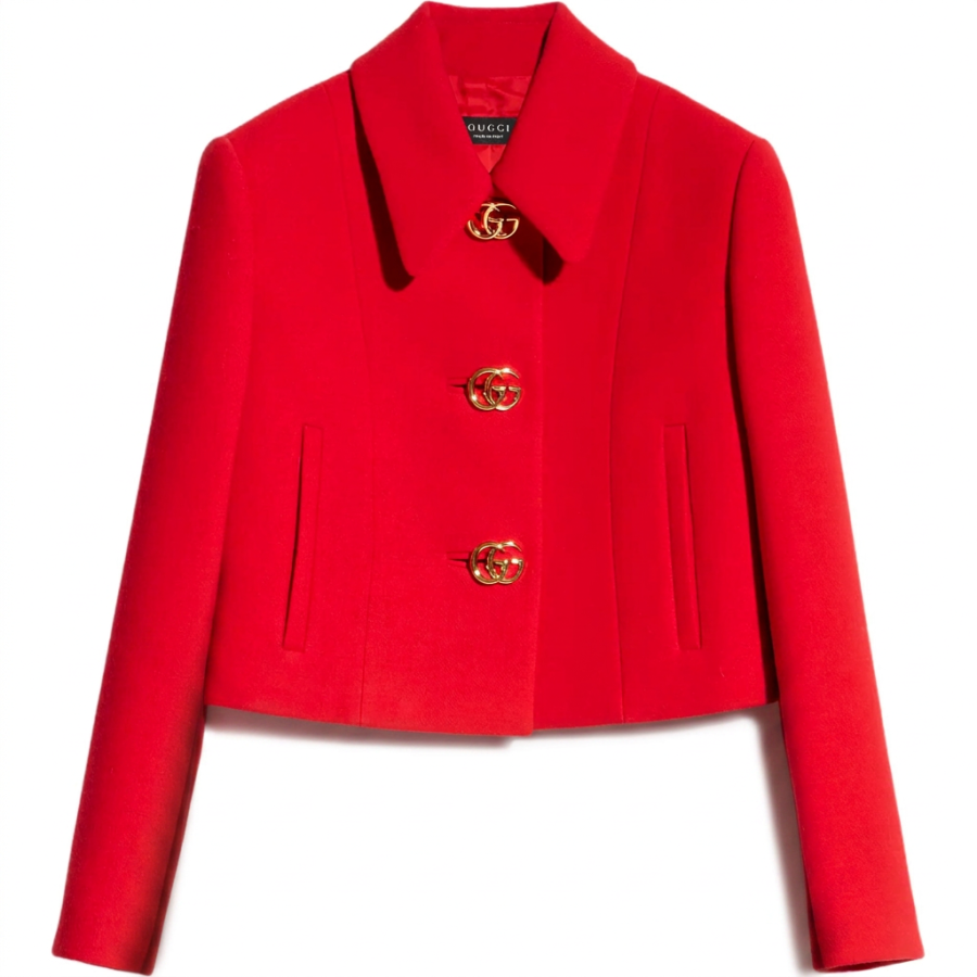 GUCCI Jackets Women's Red Lapel Moderate