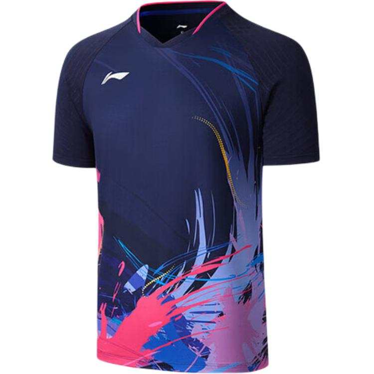 Li-Ning Li Ning Badminton Jerseys Unisex Sailor Blue V Neck Moderate