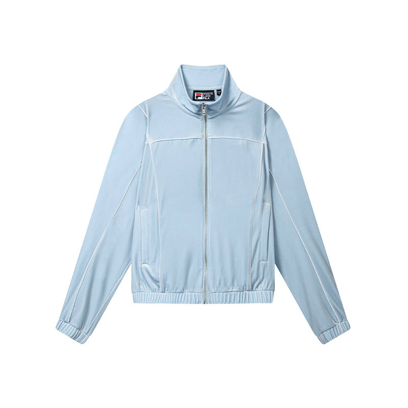 FILA Jackets Women's Beyond Shore Blue Stand Collar Moderate Straight Fit