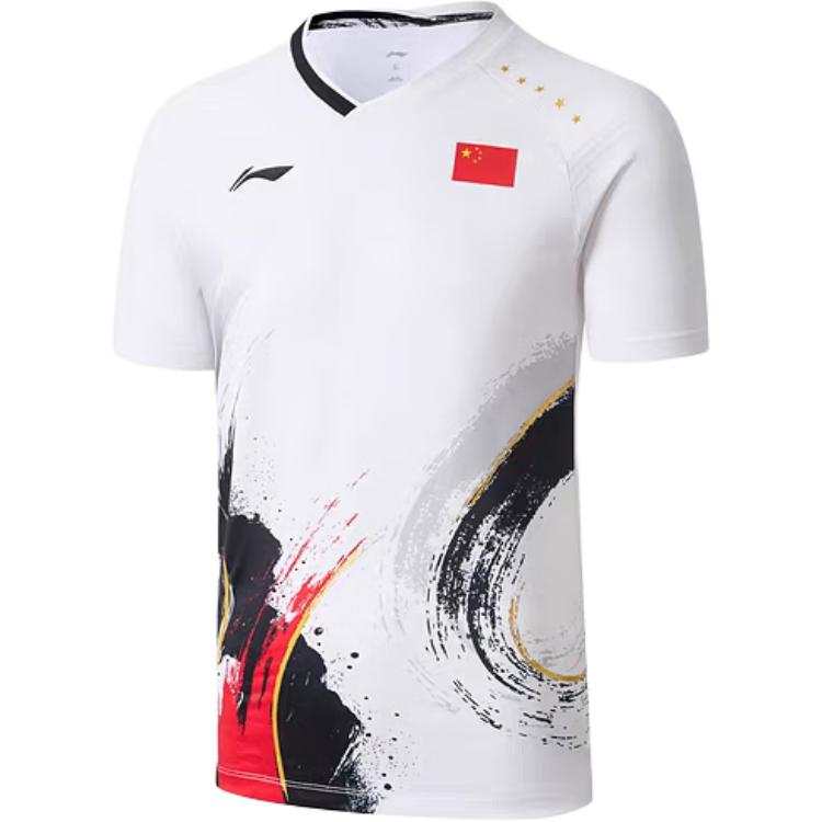 Li-Ning Li Ning Badminton Jerseys Unisex White V Neck Moderate