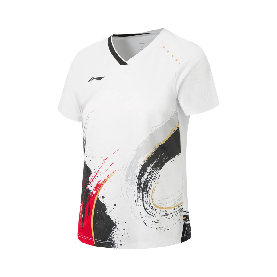Li-Ning Li Ning Badminton Collection Badminton Jerseys Women's White V Neck Moderate
