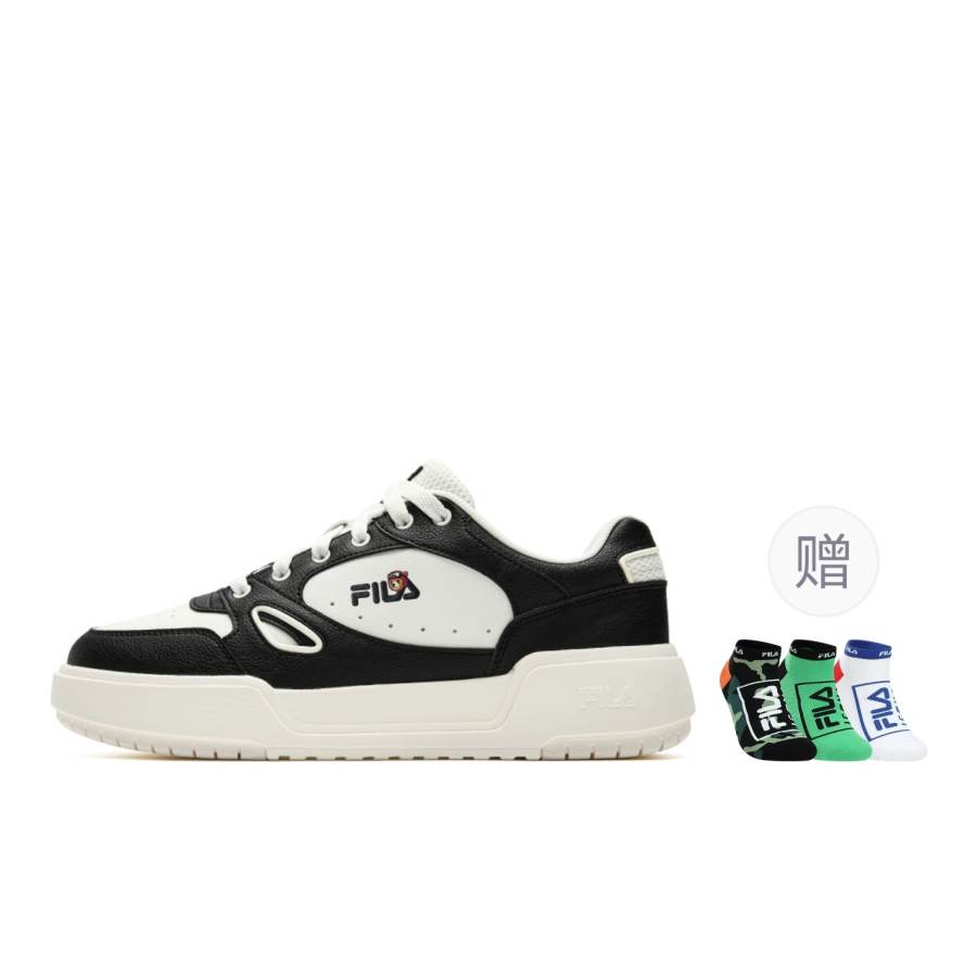 FILA CAMPUS Skateboard Shoes Men's Low Top Snow/Caviar Gray