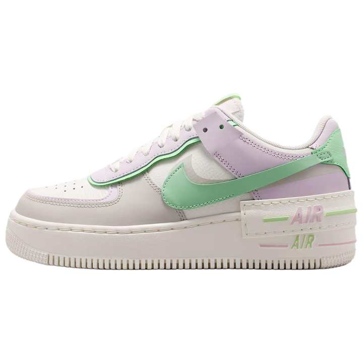 Nike Nike Air Force1 Shadow Skateboard Shoes Women's Low Top White Purple Green