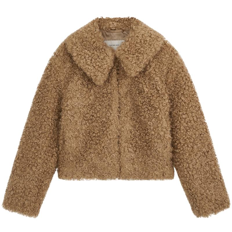 Calvin Klein Velvet Jackets Women's HMS Terracotta Lapel Moderate