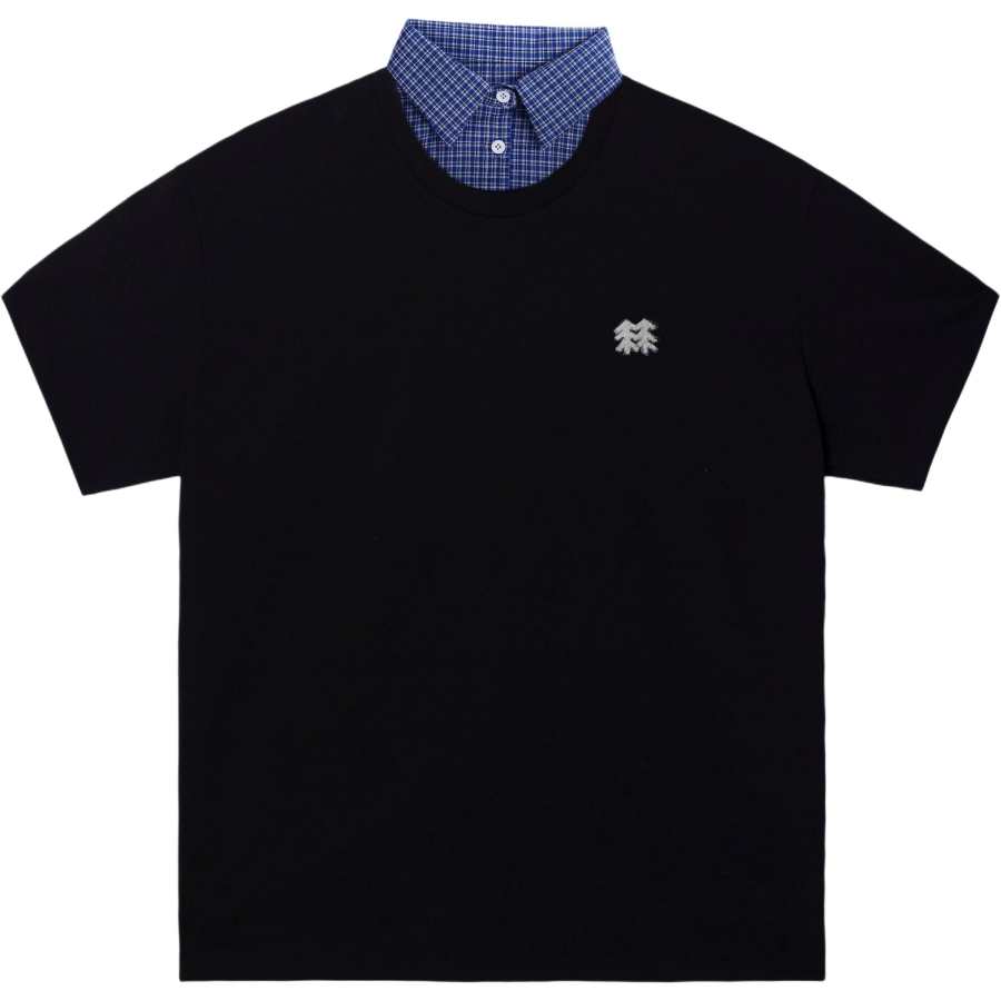 KOLON SPORT T Shirts Unisex Black/Black Lapel