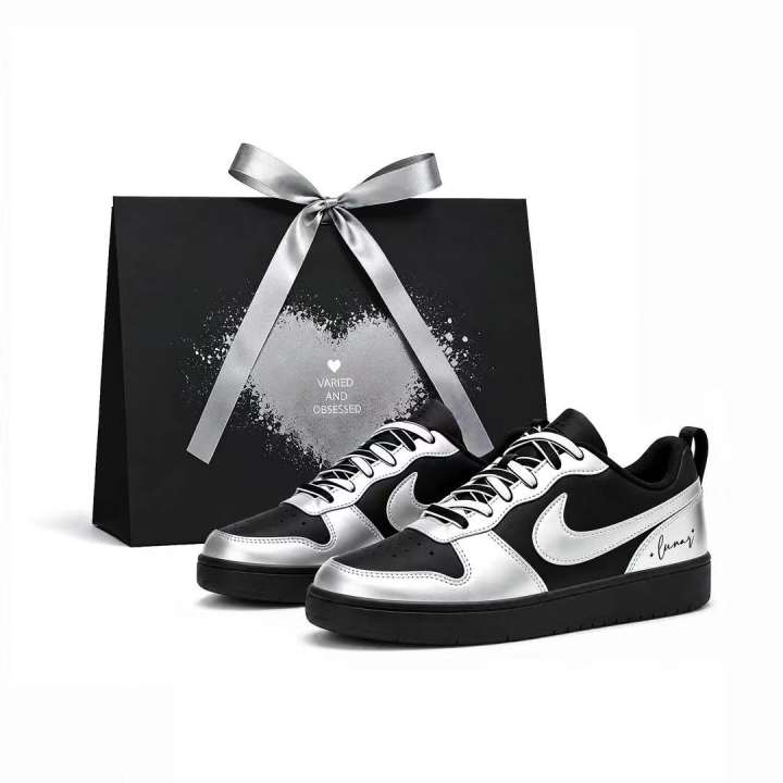 Nike Nike Court Borough Skateboard Shoes Unisex Low Top Black/Silver