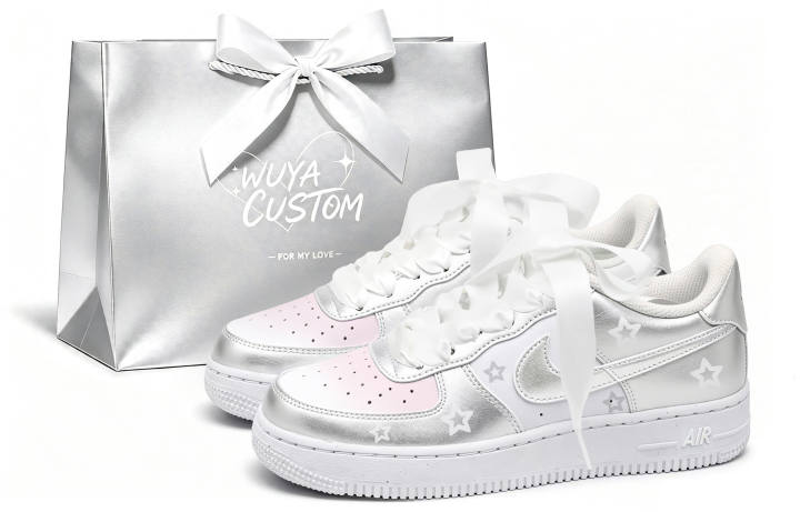 Nike Nike Air Force 1 Skateboard Shoes Unisex Low Top Silver/Pink