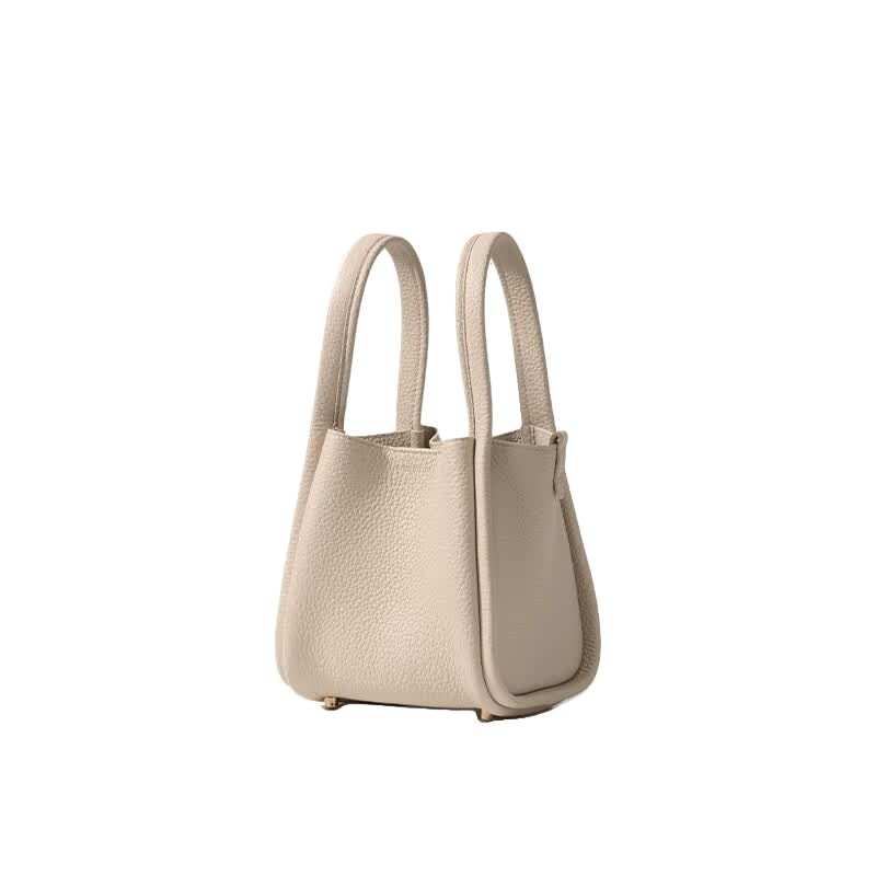 Songmont Cow Leather Basket Bag, Bucket Bag, Shoulder Bag, Crossbody Bag, Handbag Small Women's Multicolor
