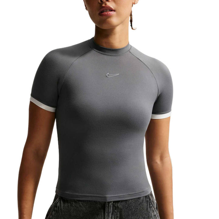 Nike Nike Sportswear T Shirts Women's Iron Gray Crew Neck Moderate
