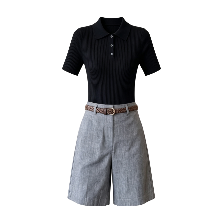 FINDSME GAGA Casual Suits Women's Polo Collar Moderate
