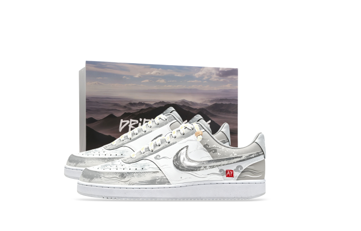 Nike Nike Court Vision Skateboard Shoes Men's Low Top White/Silver