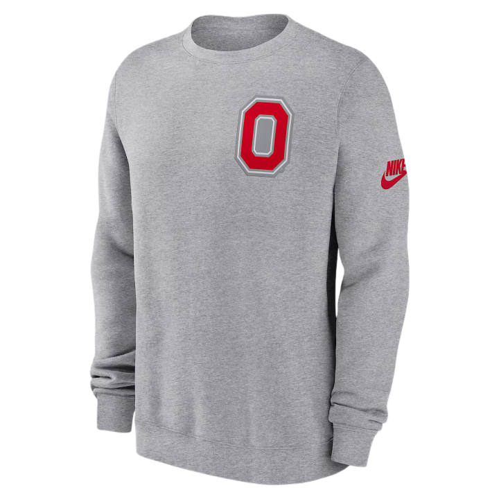 Nike Nike College Sweatshirts Men's Gray Heather Crew Neck Moderate