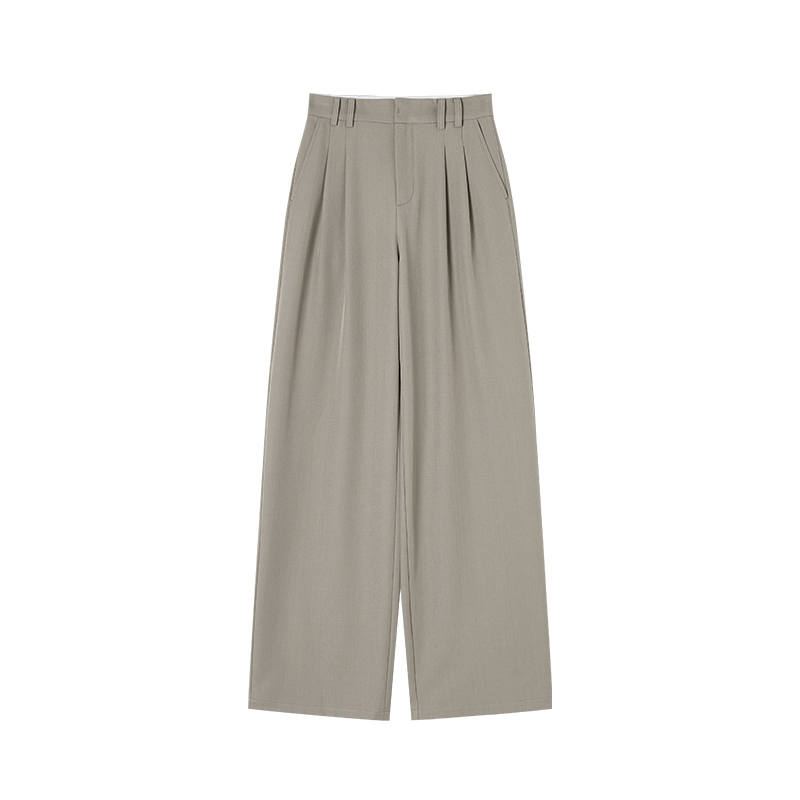 XIANGYING Casual Pants Women's Khaki Green Moderate Wide Leg Pants